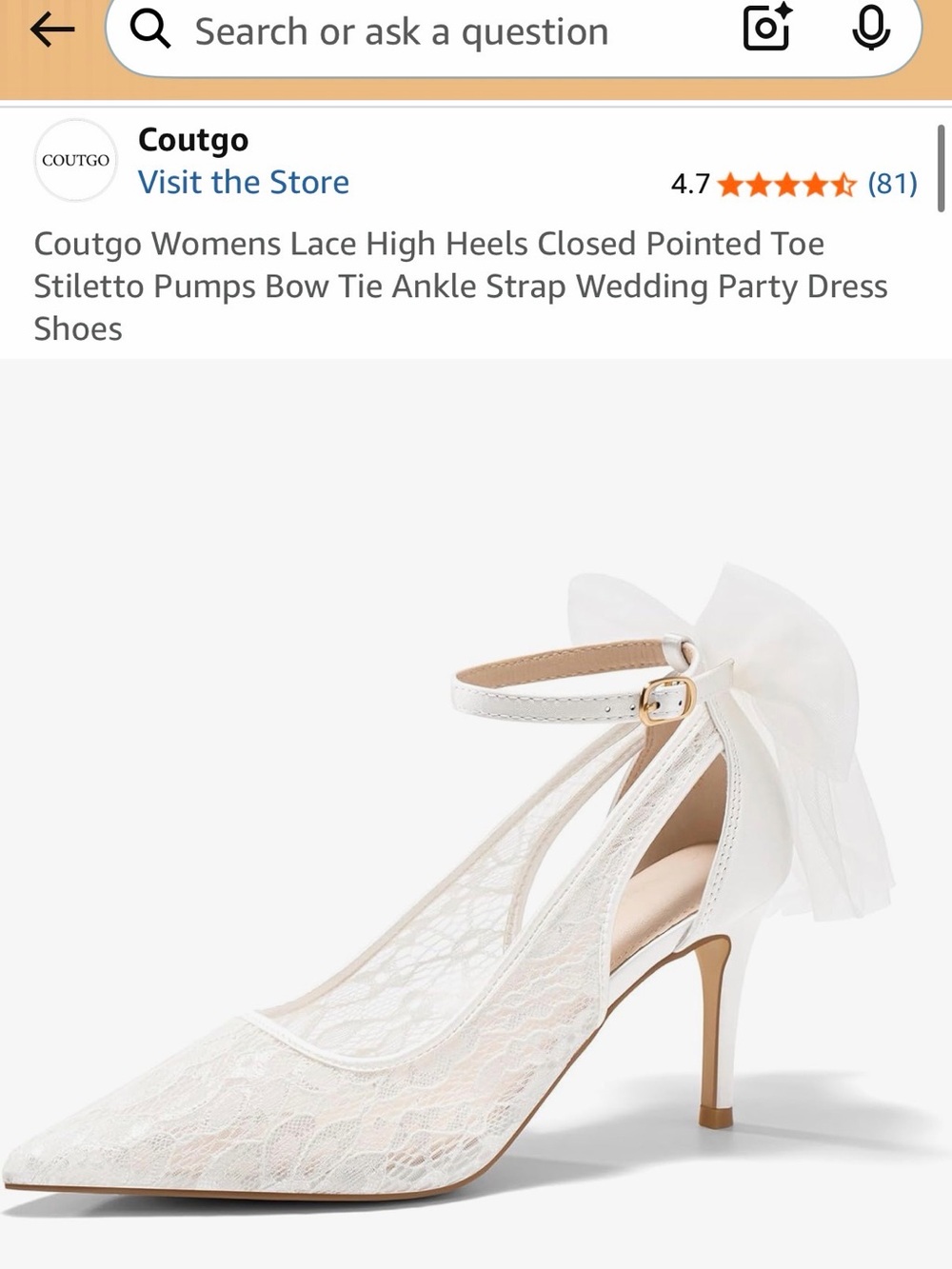 White Lace Pointed Toe Stiletto Pumps with Bow